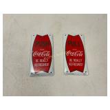 Coca-Cola Push and Pull Metal Signs
