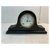Black Adamantine Mantel Clock with Brass Movement