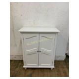 White Wooden Cabinet with Shelved Interior