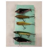 Five Vintage Fishing Lures