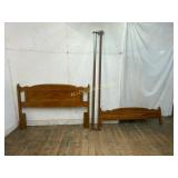 Wooden Full-Size Bed Frame With Carved Headboard