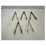 5 Vintage Metal Ice Tongs