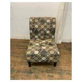 Armless Patterned Upholstered Chair