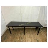 Black Rectangular Table with Metal Legs