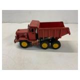 Vintage Red Metal Dump Truck Toy