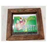 Wood-Framed Banana Split Advertising Print