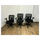 3 Black Adjustable Office Chair with Armrests