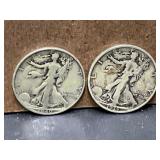 1940-S and 1935 Walking Liberty Silver Half Dollar