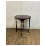Scalloped Mahogany Side Table with Turned Legs
