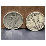 1917-S and 1945-S Walking Liberty Half Dollars