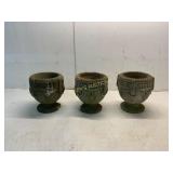 3 Cast Stone Garden Urns