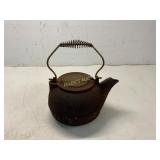 Cast Iron Kettle with Coiled Metal Handle
