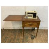Vintage Sewing Machine with Cabinet