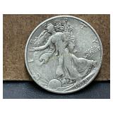 1938 Walking Liberty Silver Half Dollar