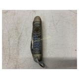 Two-Blade Pocket Knife with Metal Handle Inlay