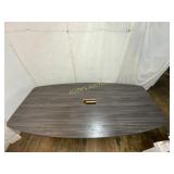 Rectangular Wood-Grain Conference Table