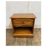 Wooden Nightstand with Single Drawer