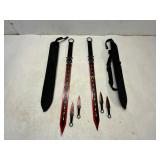 Two Red-Edged Swords with Sheaths