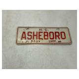 1977 North Carolina Asheboro License Plate