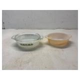 Two Vintage Glass Fire King Baking Dishes