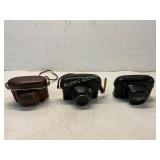 3 Vintage 35mm Cameras with Cases