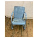 Blue Metal Patio Rocking Chair