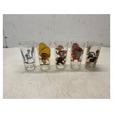Five Looney Tunes Character Glasses