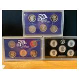 Three United States Mint Proof State Quarter Sets