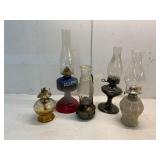 Vintage Oil Lamps With Glass Shades
