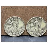 1943-S and 1941-D Walking Liberty Silver Half Doll