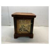 Wooden Box with Vintage Advertisement Panel