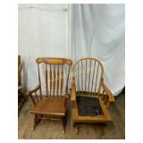 Solid Wood Spindle-Back Glider Rocking Chair