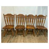 4 Wooden Spindle-Back Chairs