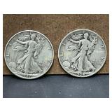 1934S and 1947 Walking Liberty Silver Half Dollars