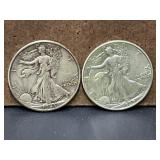 1939 and 1943-D Walking Liberty Silver Half Dollar