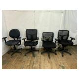 4 Black Mesh Office Chair with Casters