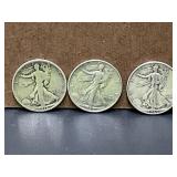 1918-S, 1939, and 1946 Walking Liberty Half Dollar