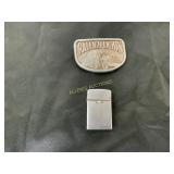 Raleigh Lights Belt Buckle and Chrome Lighter