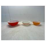 3 Pyrex Mixing Bowls with Handles