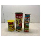 Vintage American Logs Canisters and Nesquik Tin