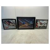 3 Framed Prints Featuring NASCAR and Aircraft Them