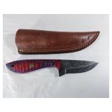 Fixed-Blade Knife with Leather Sheath