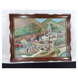Framed Oil on Canvas Landscape Painting