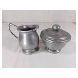 Pewter Sugar and Creamer Set
