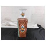 Rectangular Ceramic Vase with Floral Motifs