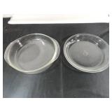 Two Clear Glass Fire King and Pyrex Dishes