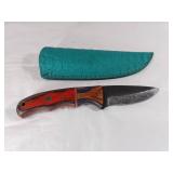 Handcrafted Knife with Multicolor Handle and Sheat