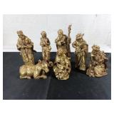 Bronze-Colored Nativity Scene Figures