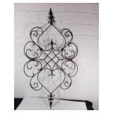 Scrolled Metal Wall Art With Fleur-de-Lis Accents