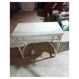 Rectangular Wicker Table with Lattice Detailing